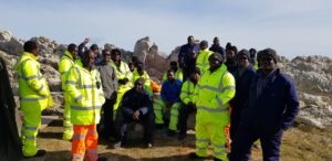 Gonamombe and and his Zimbabwean team demining in the Falkland Islands